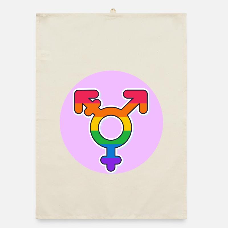 Transgender Pride Rainbow Symbol Organic dish towel