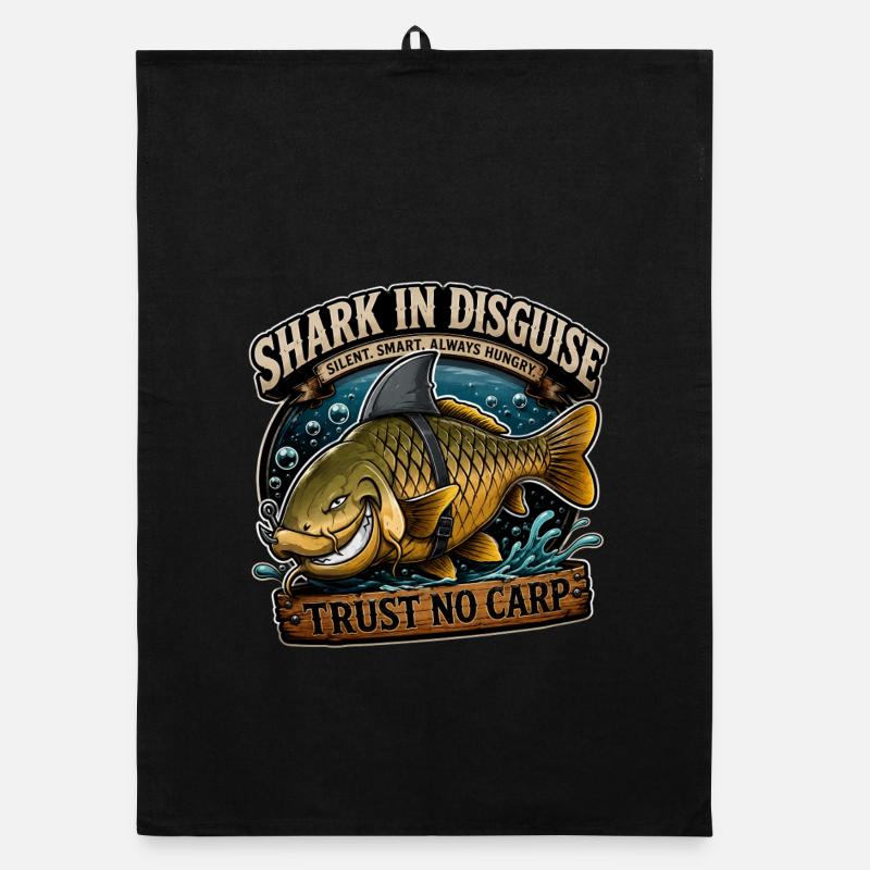 Requin déguisé – Drôle de conception de pêche à la carpe Torchon bio