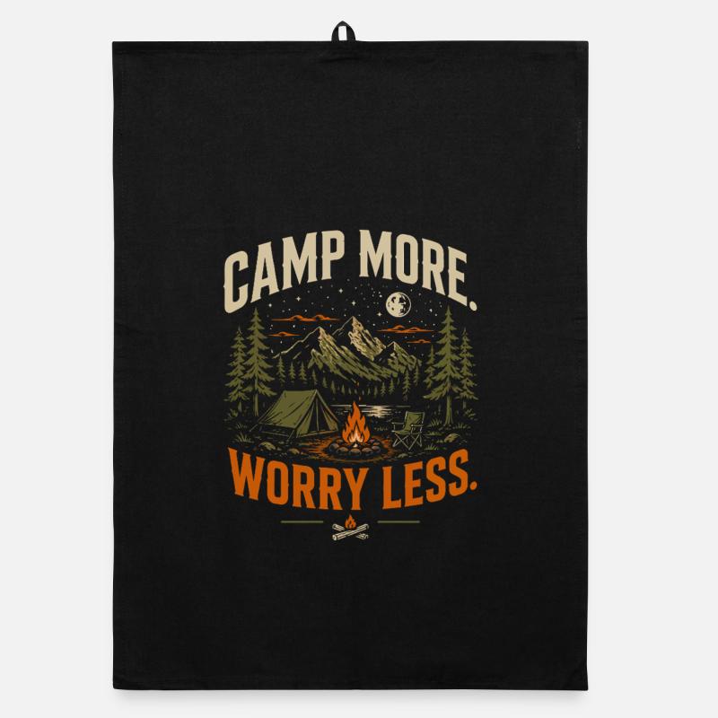 Camper plus, moins de soucis - Torchon bio - noir