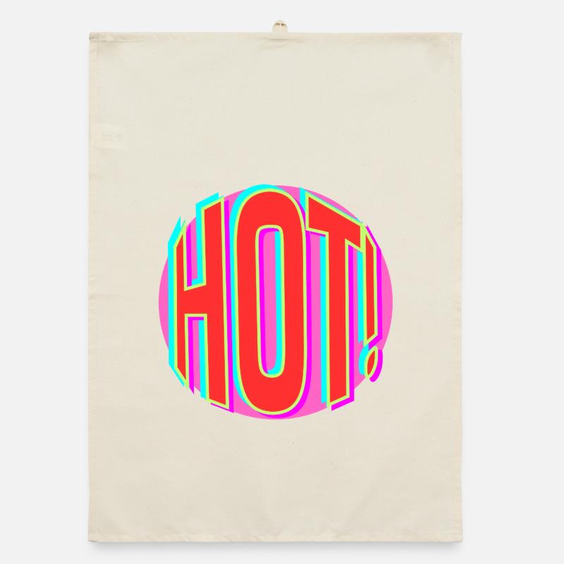 Neon Hot Retro Lettering Organic dish towel