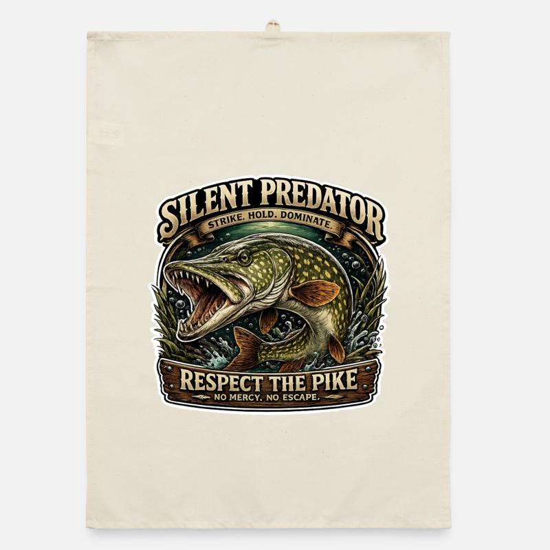 Silent Predator – Respectez le design de pêche au brochet Torchon bio