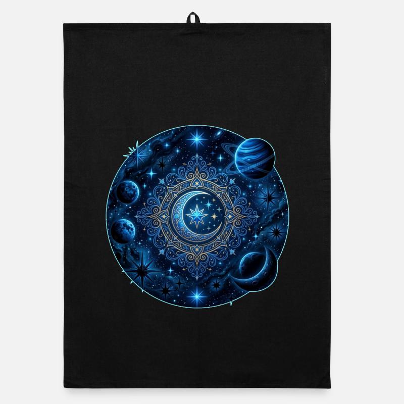 Space Planets Galaxies Stars Moons Organic dish towel