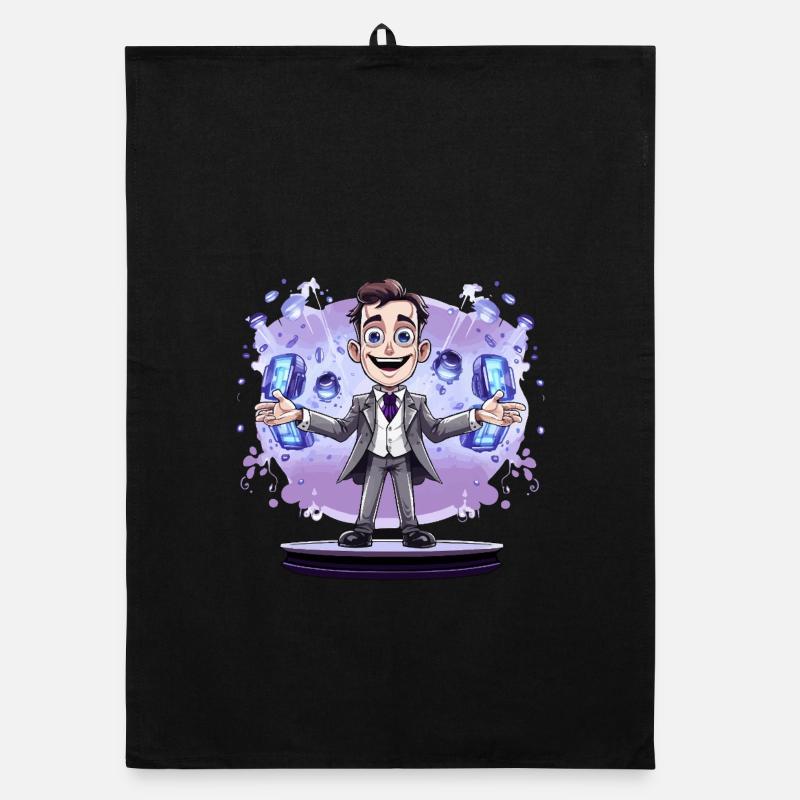 Spectacle de magicien en costume avec énergie Torchon bio