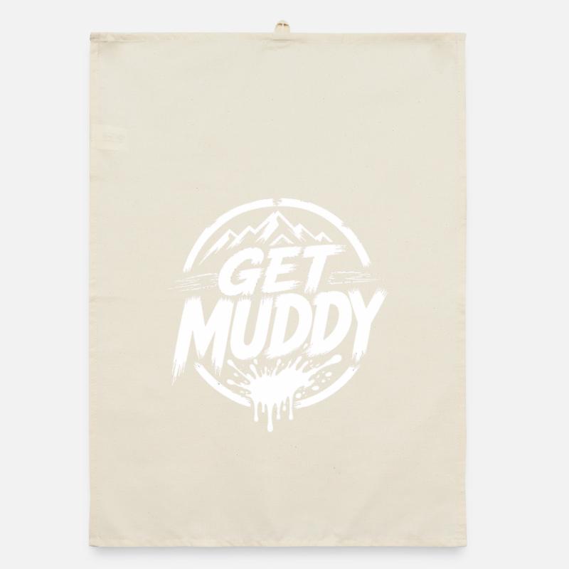 Get Muddy - Logo blanc Torchon bio
