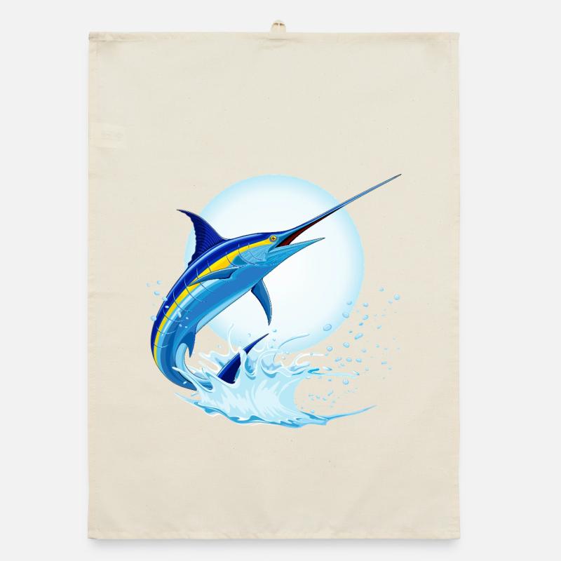 Marlin bleu Espadon sautant hors de l’océan Torchon bio