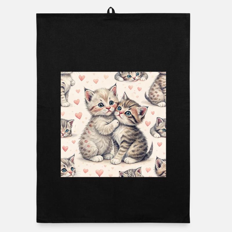 Pastel Kittens Herzliche Umarmung Organic Geschirrtuch