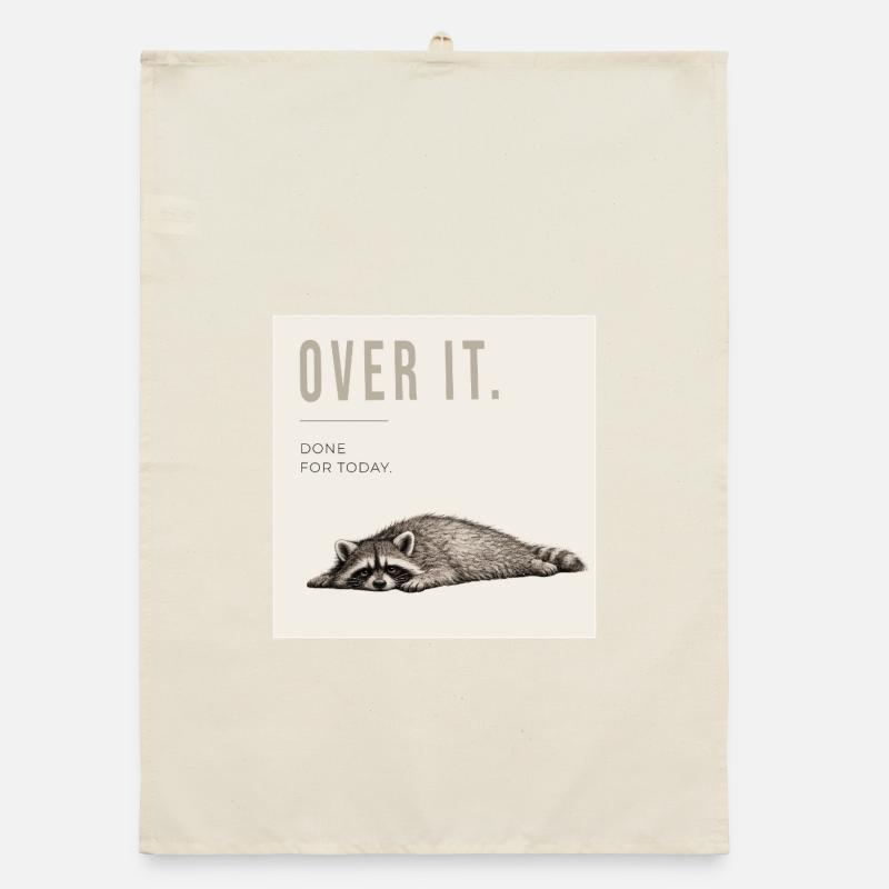 Over It Raccoon Meme Organic Geschirrtuch