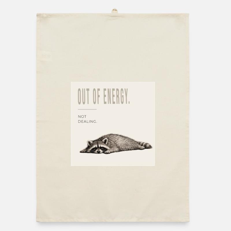 Need Coffee Lazy Raccoon Meme Organic Geschirrtuch
