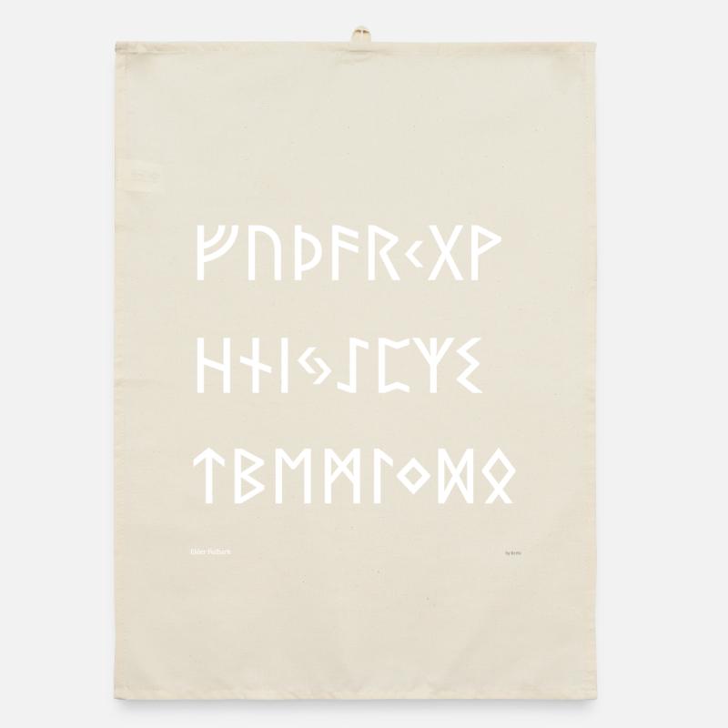 Elder Futhark (white) Organic dish towel