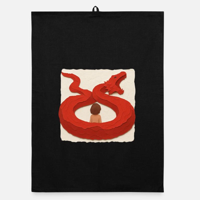 Dragon Embrace Organic dish towel
