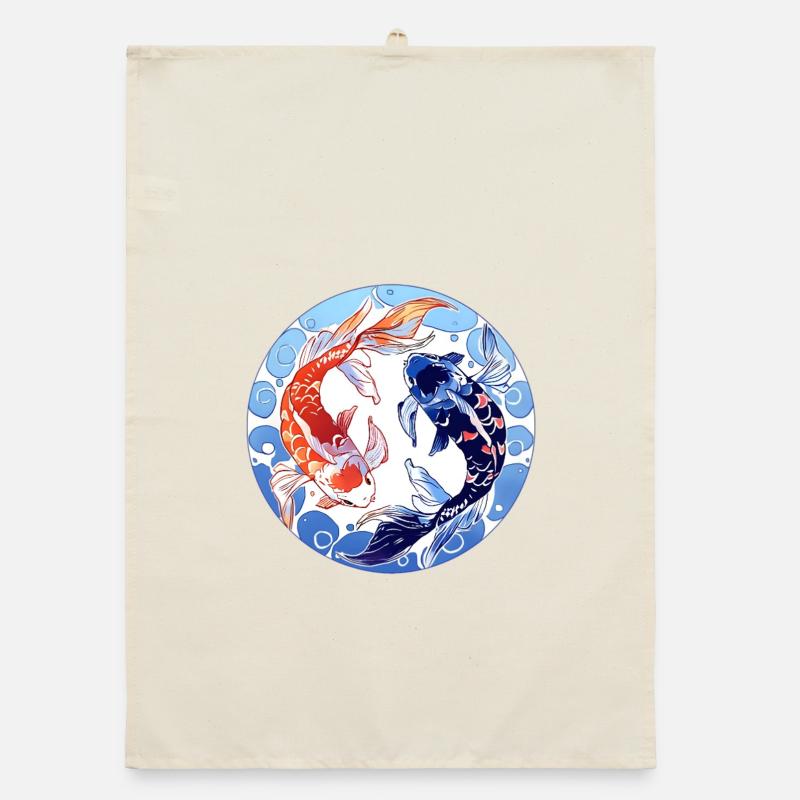 Conception du cercle Koi YinYang Torchon bio