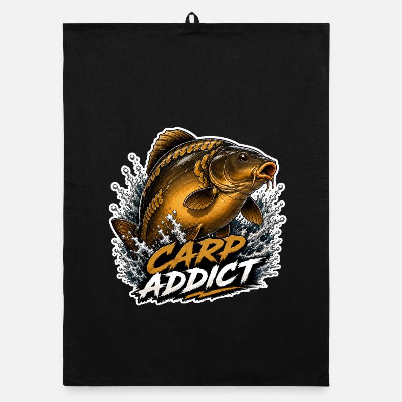 Carp Addict Spiegel Karpfenfischerei-Design Organic Geschirrtuch