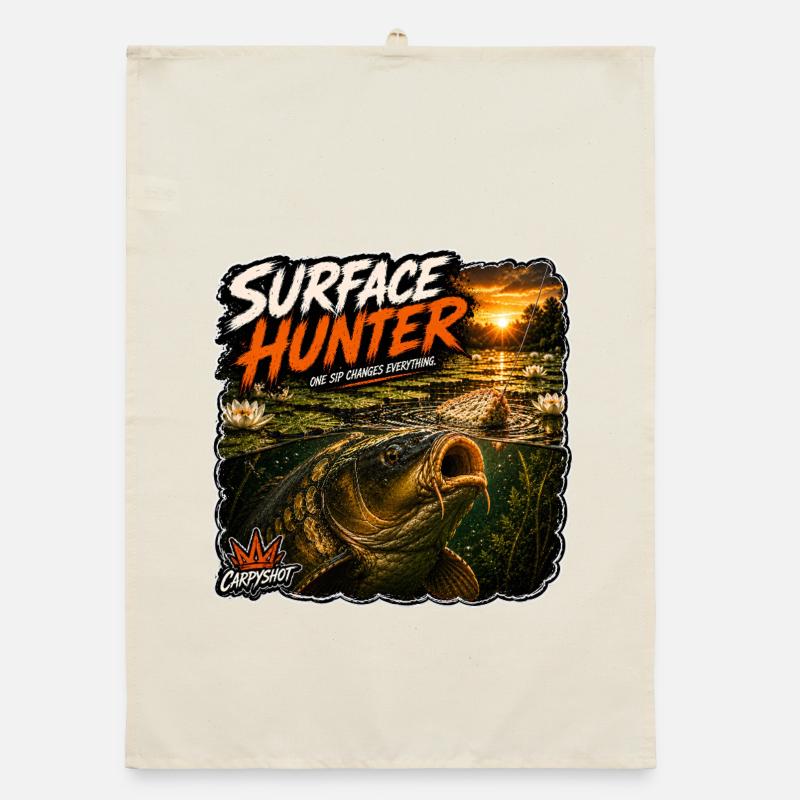 Surface Hunter Carp Fishing Design Organic dish towel