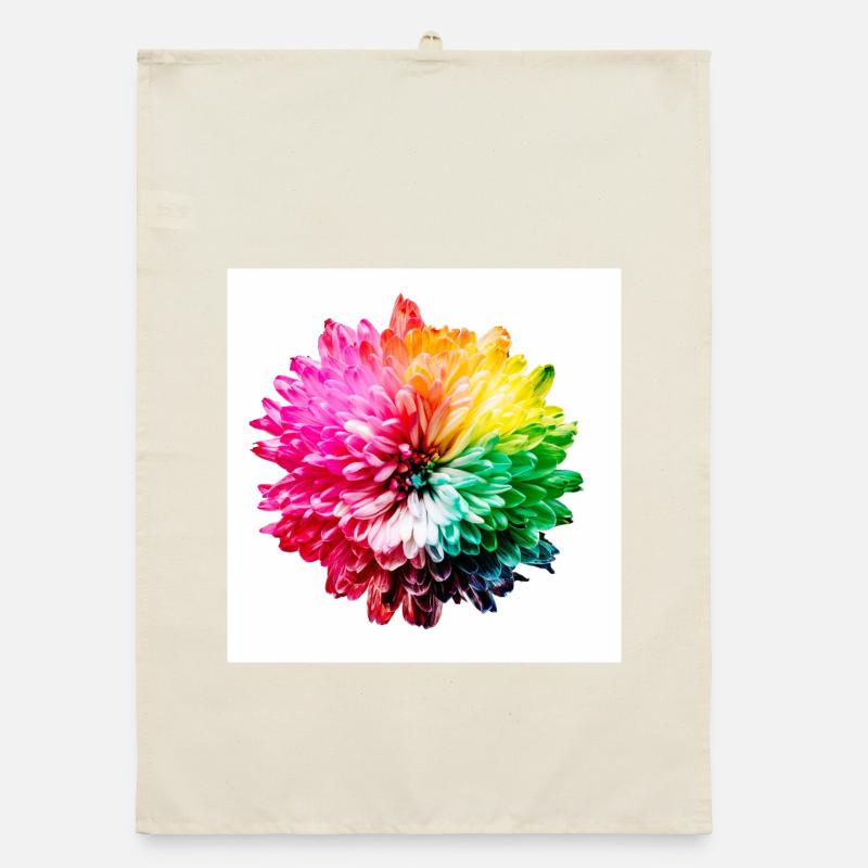 Explosion de la Fleur Arc-en-ciel Torchon bio
