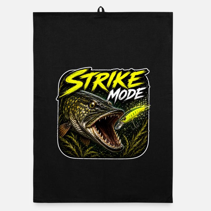 Strike-Mode Hechtfischerei-Design Organic Geschirrtuch