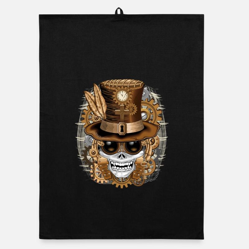 Vaudou steampunk Skull Torchon bio