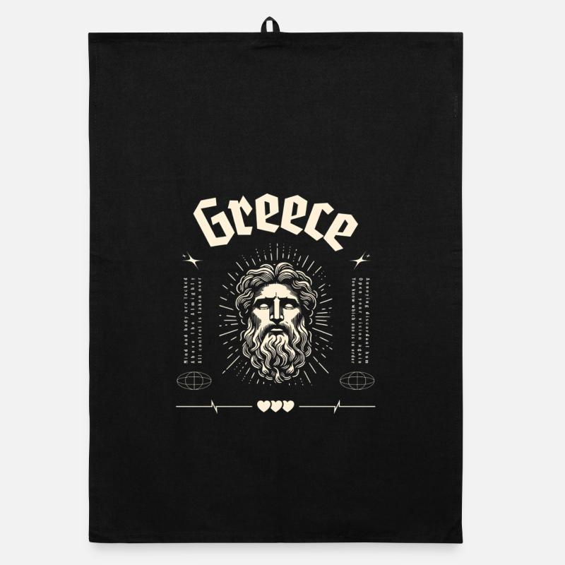 Portrait du dieu ancien de la Grèce Torchon bio