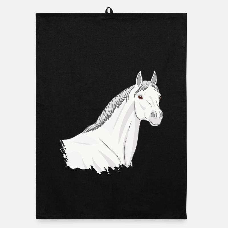 La tête d'un cheval Abbayan gris clair Torchon bio