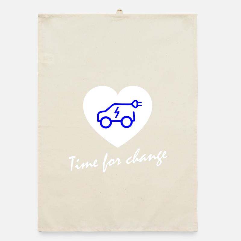 Time for change E-car heart Organic dish towel