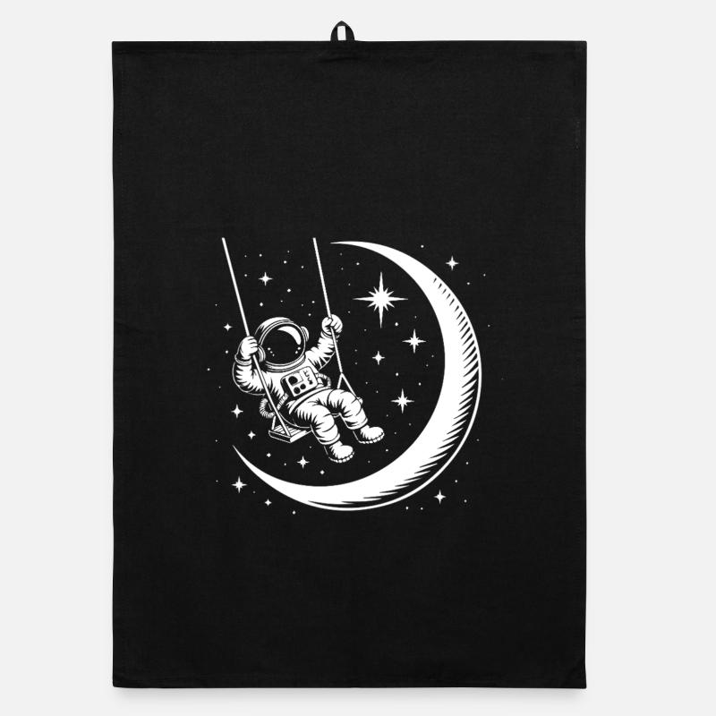Astronaut Crescent Moon Swing Universe Torchon bio