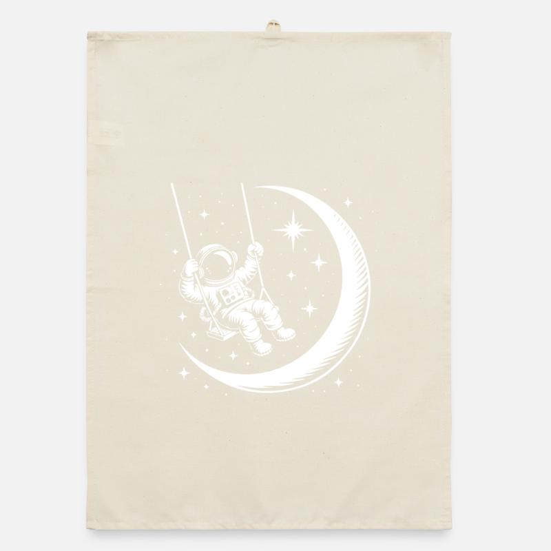 Astronaut Crescent Moon Swing Universe Torchon bio