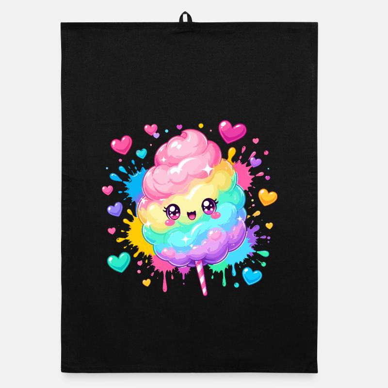 Rainbow Candy Cane Heart Happiness Organic dish towel