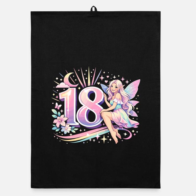 Elfe des 18 ans – cadeau rétro pastel Torchon bio