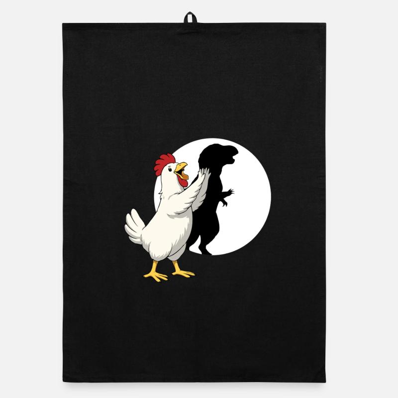 Funny Chicken T Rex Dinosaur Shadow Puppet Organic dish towel