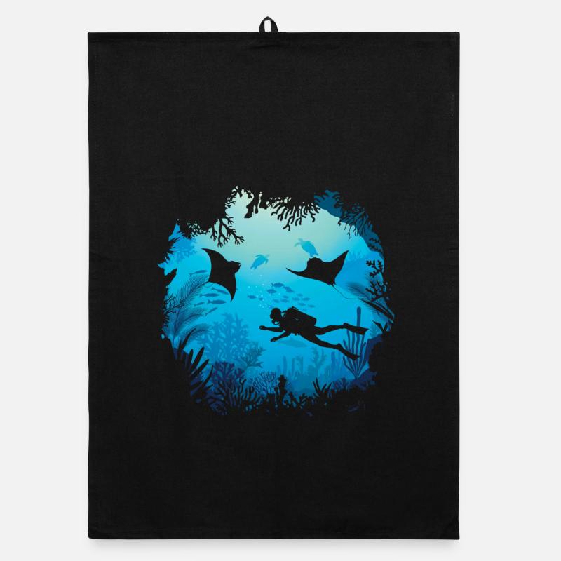 Ocean diving Organic dish towel