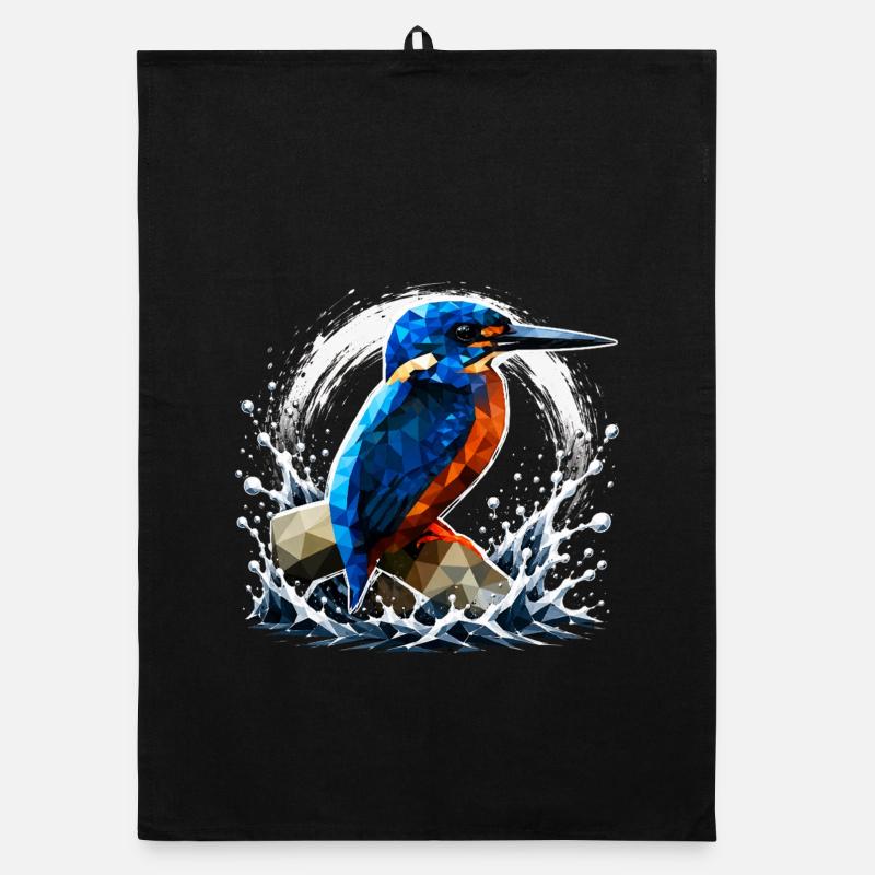 Conception d’oiseau martin-pêcheur low poly Torchon bio