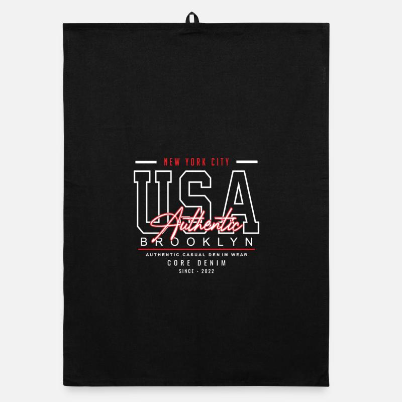 USA Brooklyn Authentisch Denim Organic Geschirrtuch