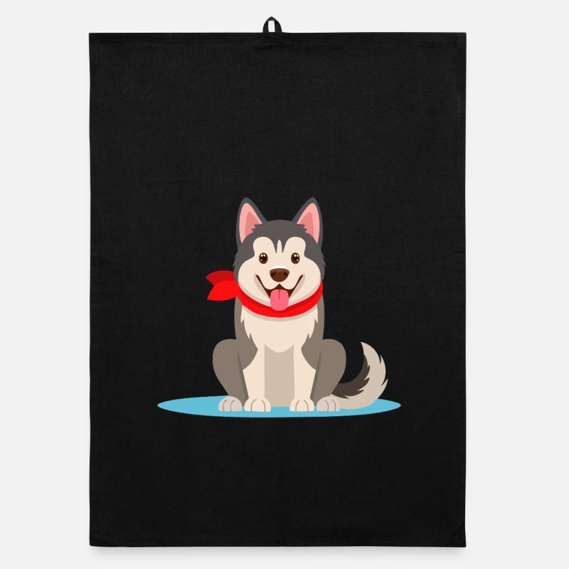 Alaskan-Malamute (comic) Organic dish towel