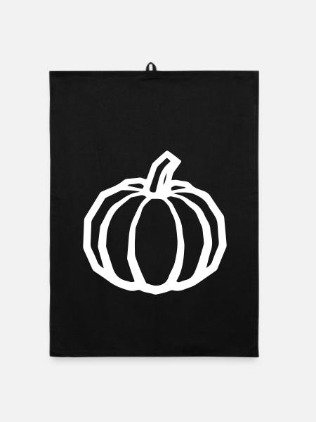 Kürbis Symbol - Organic Geschirrtuch - Schwarz - Vorne