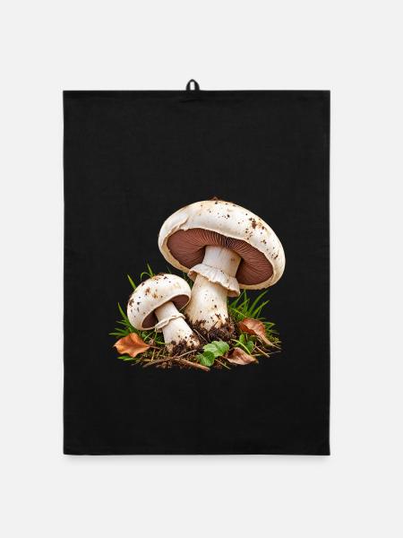 Champignon - Organic Geschirrtuch - Schwarz