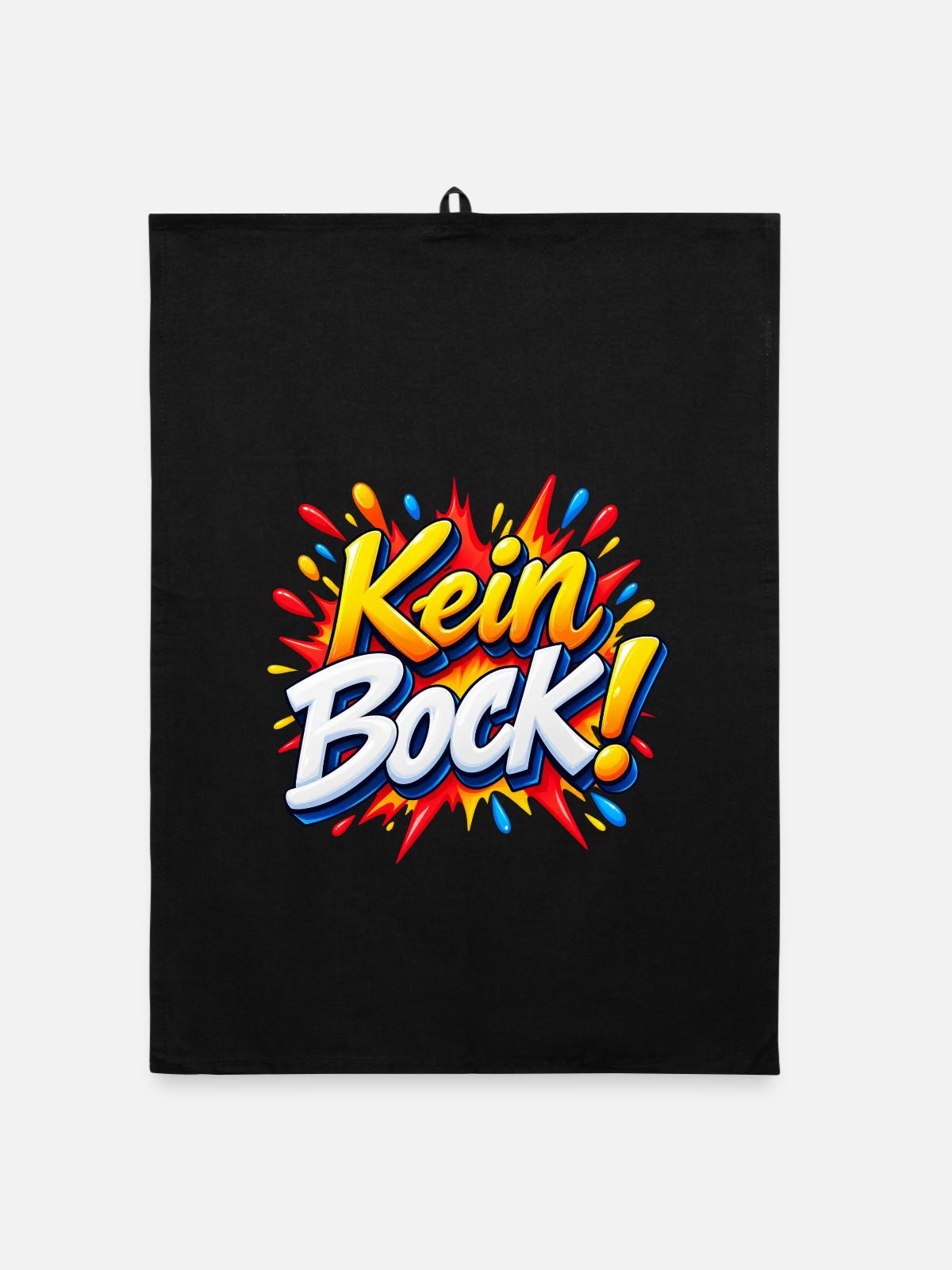 Kein Bock Comic Explosion - Organic Geschirrtuch - Schwarz - Vorne
