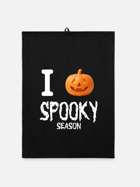 Ich Halloween-Kürbis - Organic Geschirrtuch - Schwarz - Vorne
