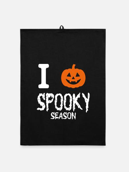 Ich liebe Spooky Season - Organic Geschirrtuch - Schwarz - Vorne