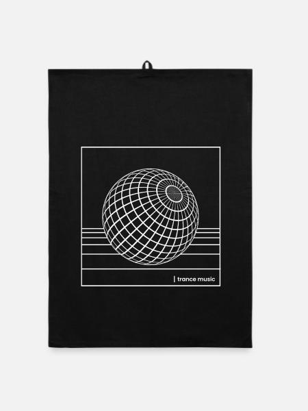 Geometrische Trancesphäre - Organic Geschirrtuch - Schwarz - Vorne