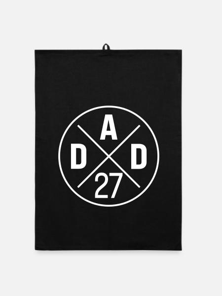 Dad 27 Papa Vater Vatertag Baby - Organic Geschirrtuch - Schwarz - Vorne