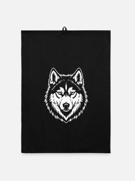 Pomsky - Organic Geschirrtuch - Schwarz - Vorne