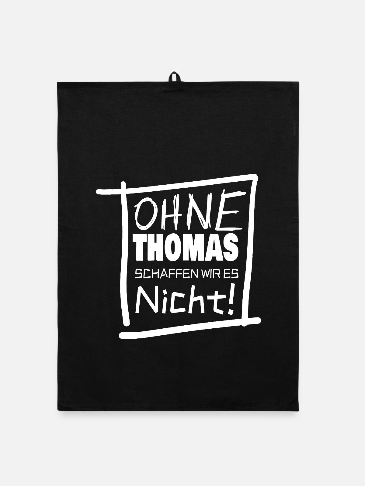 Vorname thomas - Organic Geschirrtuch - Schwarz - Vorne