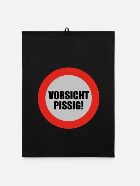 Vorsicht pissig | bösartig | übel | schelcht - Torchon bio - noir - Devant