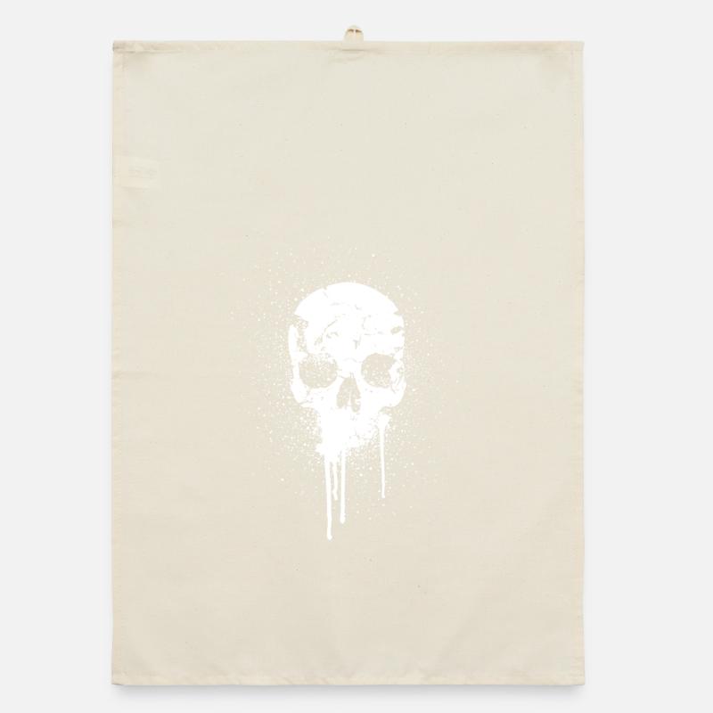 crâne blanc Torchon bio