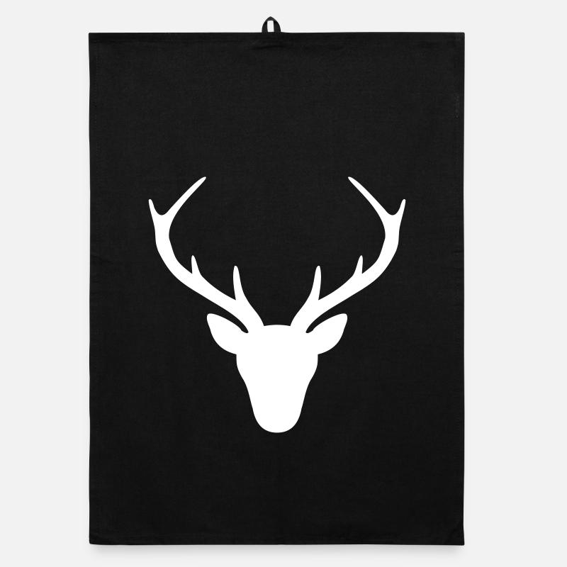 Hirsch Geweih Silhouette Jagd Jger Geschenk Organic Geschirrtuch
