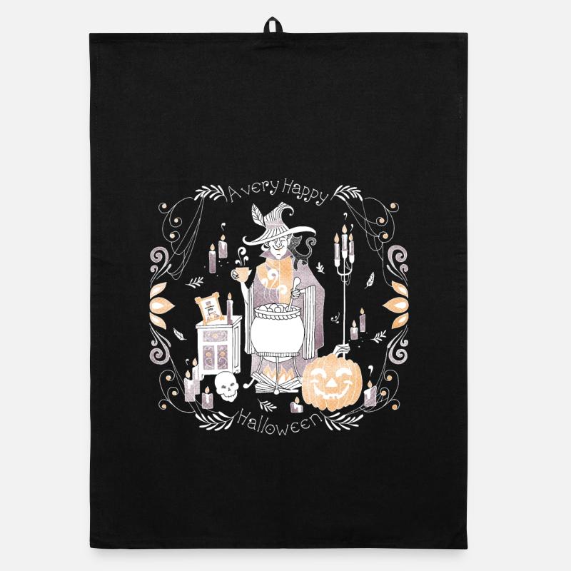 Cozy Halloween 2 Organic dish towel