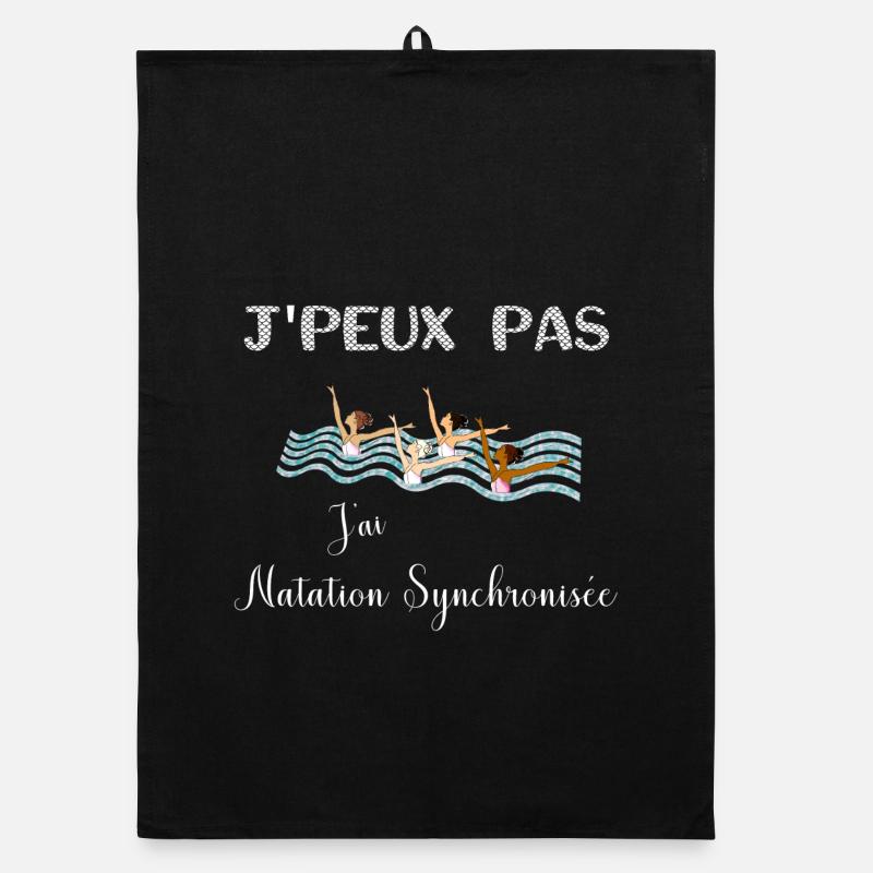 j'peux pas j'ai natation synchronisée - Torchon bio - noir