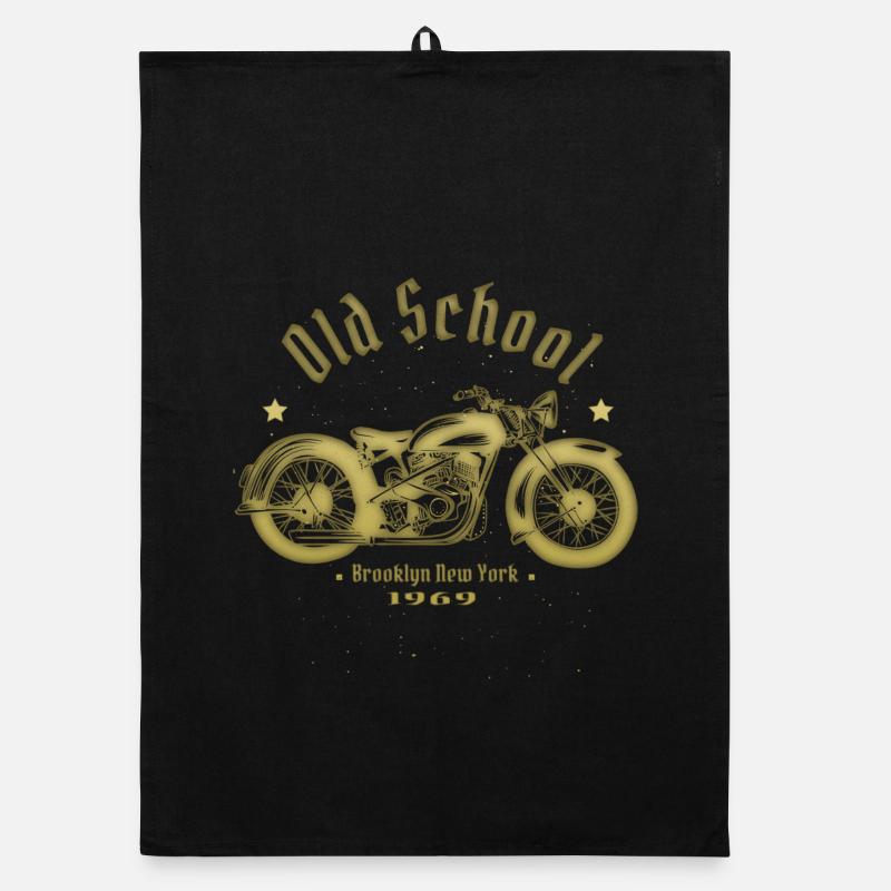 Old School Biker 1969 Organic Geschirrtuch