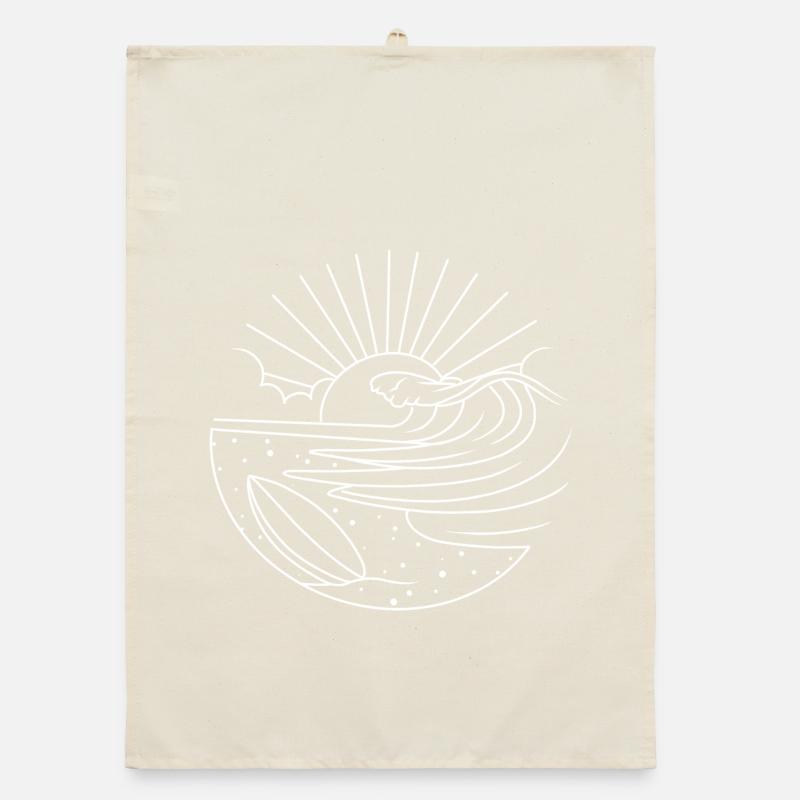Surfboard Sun Waves Organic dish towel