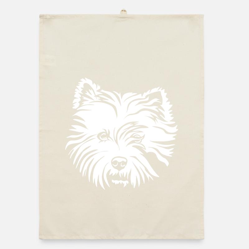 West Highland Terrier head "Black Edtion" Organic dish towel