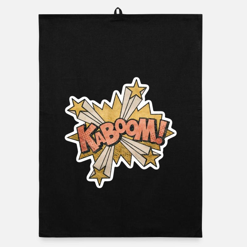 Comic Kabbom Pop Art Action Saying Organic dish towel